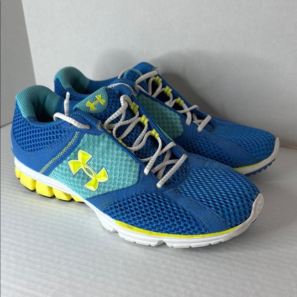 Under Armour Blue and Yellow Athletic Shoes - Picture 4 of 6